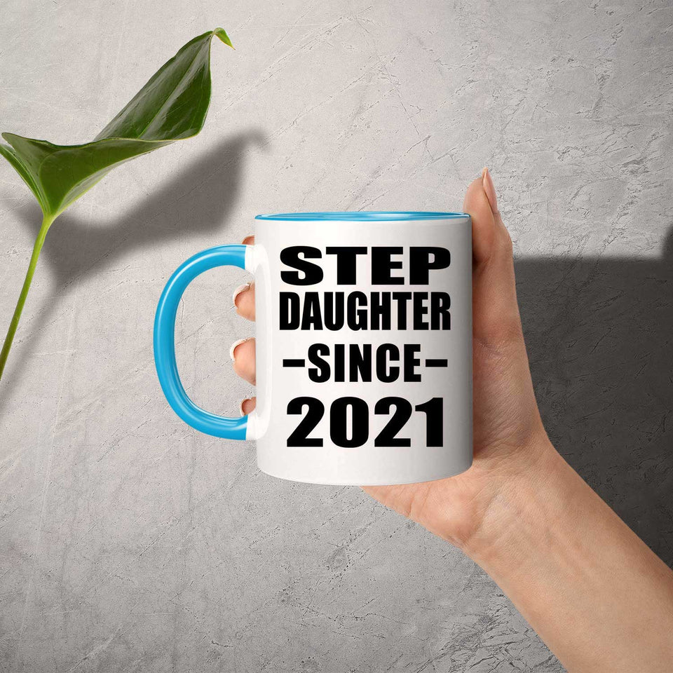 Step Daughter Since 2021 - 11oz Accent Mug Blue