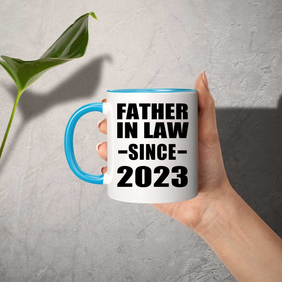 Father In Law Since 2023 - 11oz Accent Mug Blue