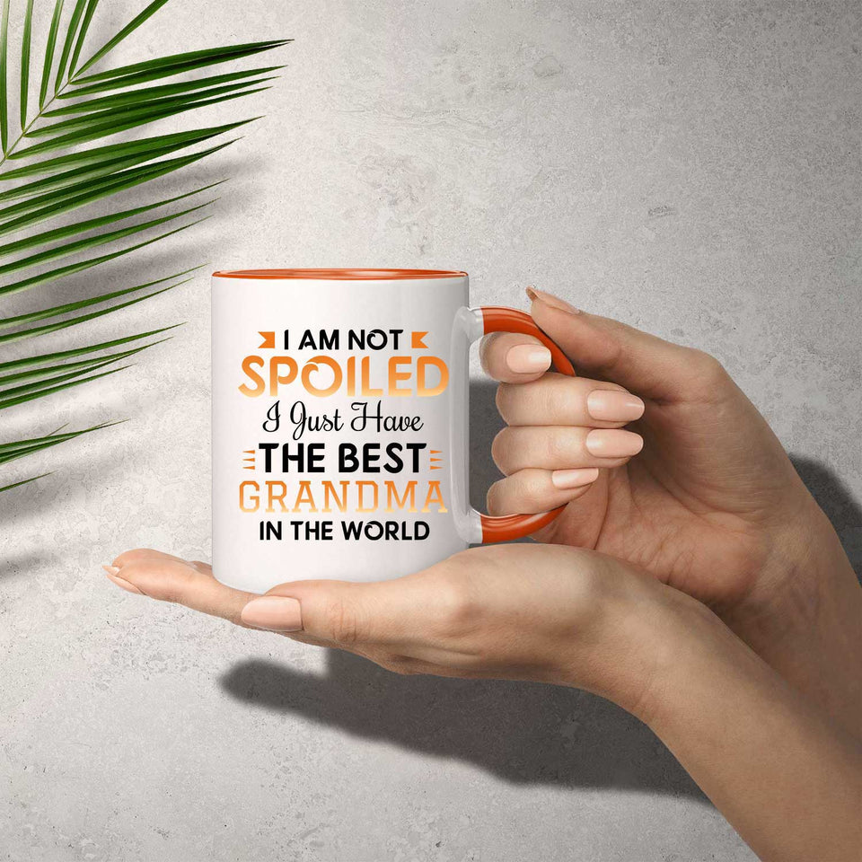 I Am Not Spoiled I Just Have The Best Grandma In The World - 11oz Accent Mug Orange