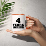 4th Anniversary 4 Years - 11oz Accent Mug Orange