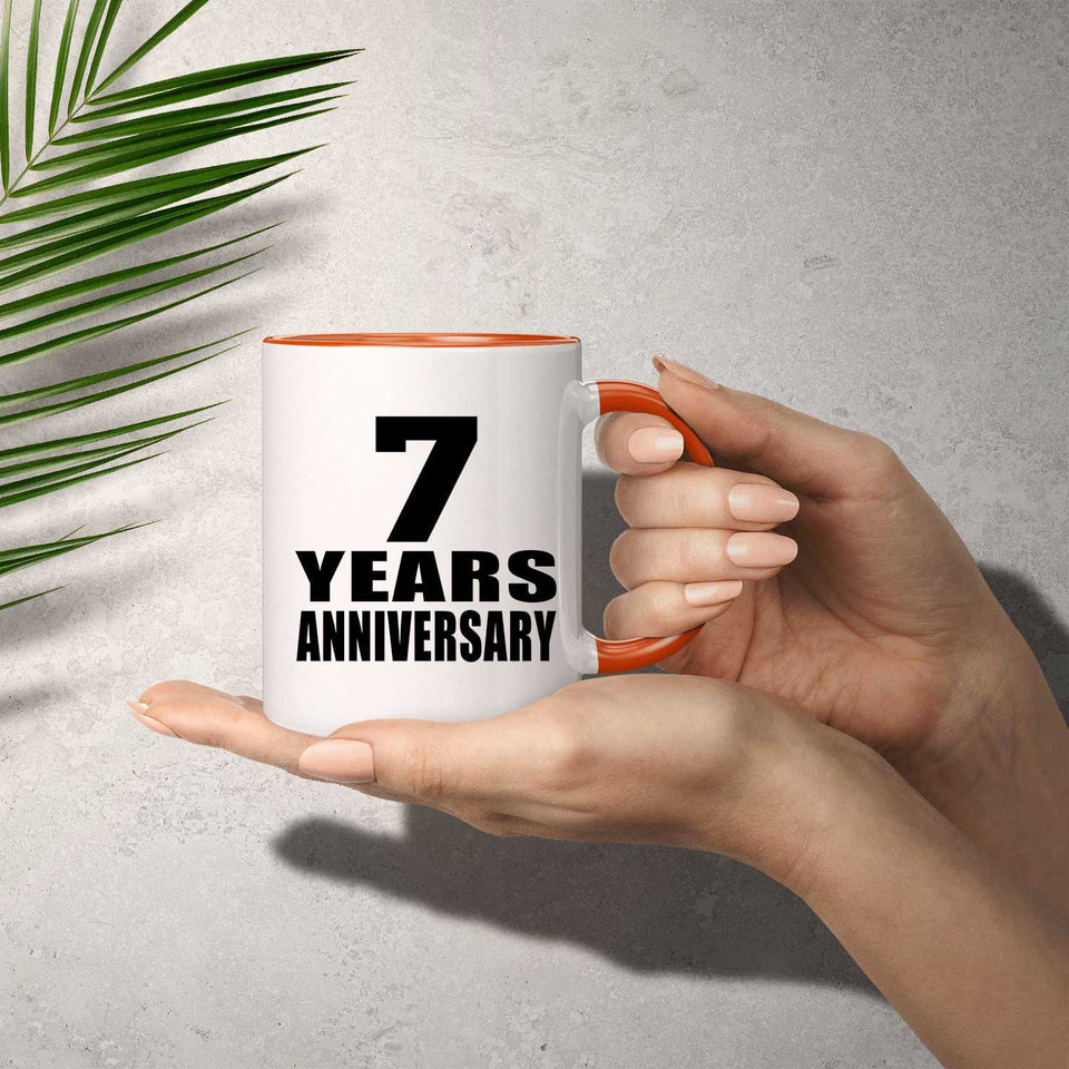 7th Anniversary 7 Years - 11oz Accent Mug Orange