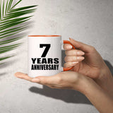 7th Anniversary 7 Years - 11oz Accent Mug Orange