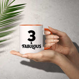 3rd Birthday 3 & Fabulous - 11oz Accent Mug Orange