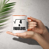 2nd Birthday Square Root of 4 & Fabulous - 11oz Accent Mug Orange