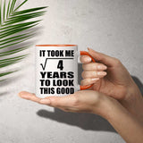 2nd Birthday Took Square Root of 4 Years To Look Good - 11oz Accent Mug Orange