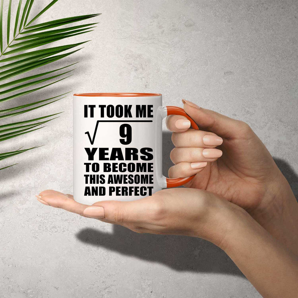 3rd Birthday Took Square Root of 9 Years To Awesome - 11oz Accent Mug Orange