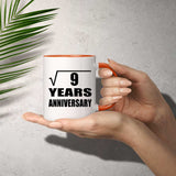 3rd Anniversary Square Root of 9 Years Anniversary - 11oz Accent Mug Orange