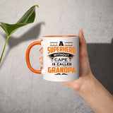 A Superhero Without Cape is Called Grandpa - 11oz Accent Mug Orange