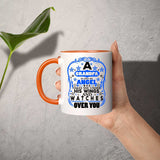 Grandpa Is An Angel Takes You Under His Wings - 11oz Accent Mug Orange
