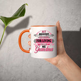 My Biggest Reason For Living Calls Me Grandma - 11oz Accent Mug Orange