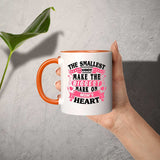 The Smallest Hands Make The Biggest Mark On Mom's Heart - 11oz Accent Mug Orange
