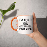 Father and Son, Best Friends For Life - 11oz Accent Mug Orange