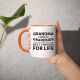Grandma and Grandkids, Best Friends For Life - 11oz Accent Mug Orange