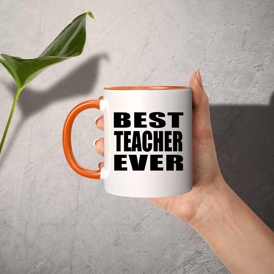 Best Teacher Ever - 11oz Accent Mug Orange