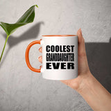 Coolest Granddaughter Ever - 11oz Accent Mug Orange