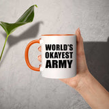 World's Okayest Army - 11oz Accent Mug Orange