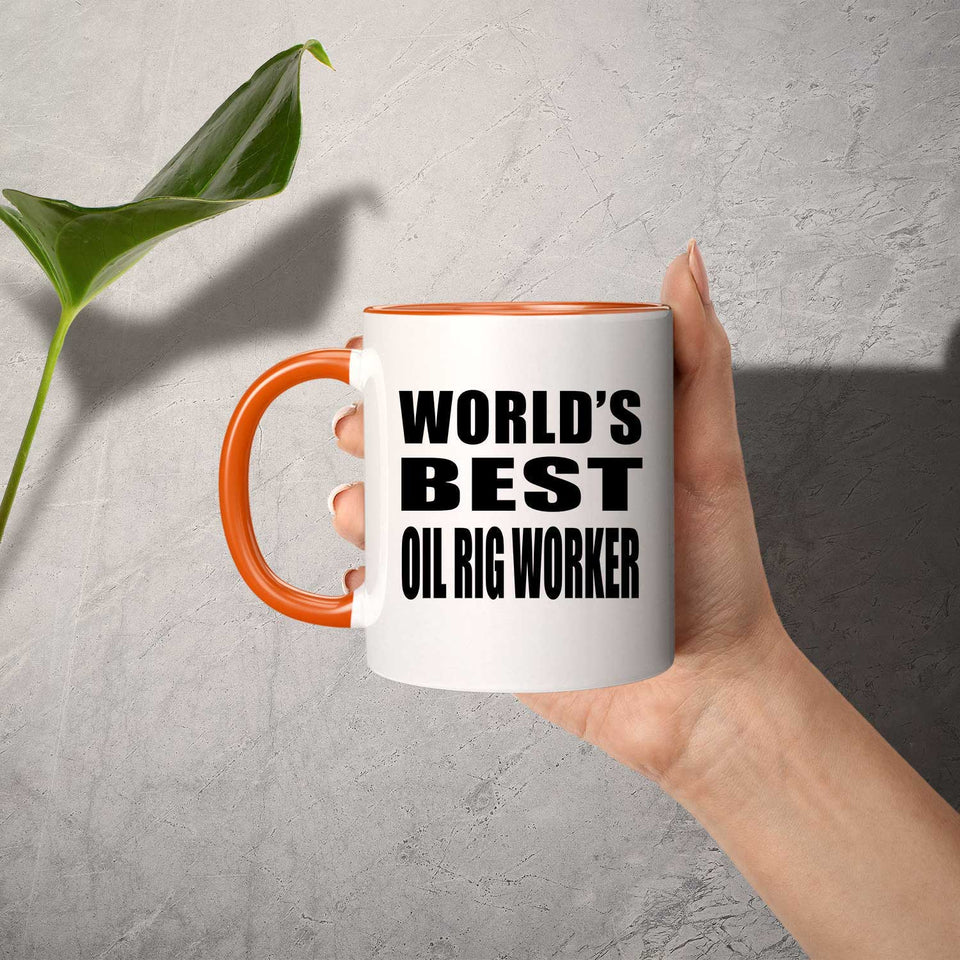 World's Best Oil Rig Worker - 11oz Accent Mug Orange