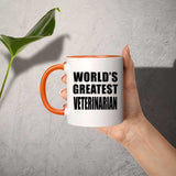 World's Greatest Veterinarian - 11oz Accent Mug Orange