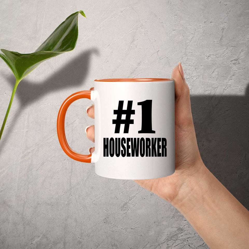Number One #1 Houseworker - 11oz Accent Mug Orange