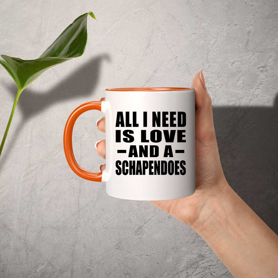 All I Need Is Love And A Schapendoes - 11oz Accent Mug Orange