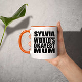 Sylvia World's Okayest Mum - 11oz Accent Mug Orange