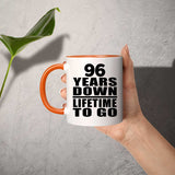 96th Anniversary 96 Years Down Lifetime To Go - 11oz Accent Mug Orange