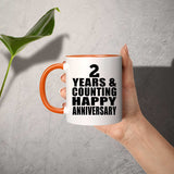 Happy 2nd Anniversary 2 Years & Counting - 11oz Accent Mug Orange