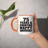 Happy 75th Anniversary 75 Years & Counting - 11oz Accent Mug Orange