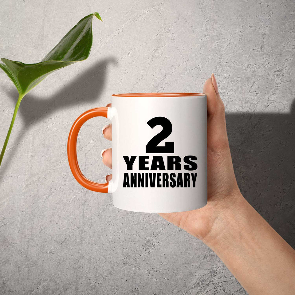 2nd Anniversary 2 Years - 11oz Accent Mug Orange