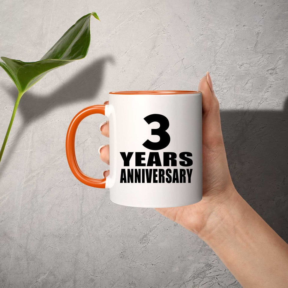 3rd Anniversary 3 Years - 11oz Accent Mug Orange