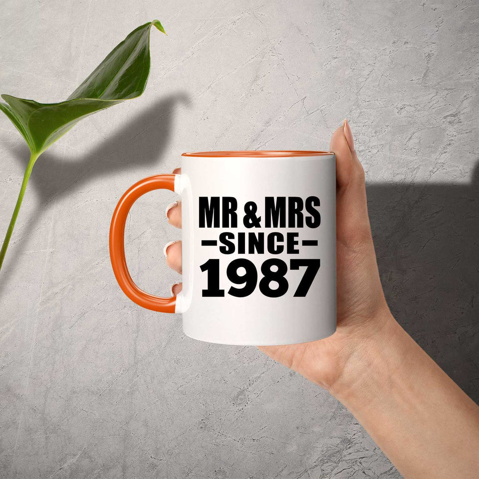 37th Anniversary Mr & Mrs Since 1987 - 11oz Accent Mug Orange