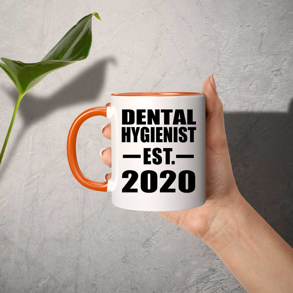 Dental Hygienist Established EST. 2020 - 11oz Accent Mug Orange