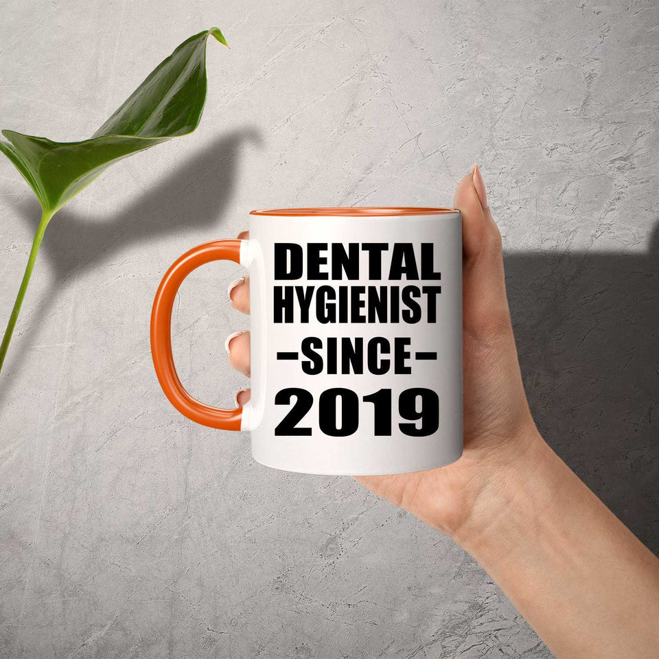Dental Hygienist Since 2019 - 11oz Accent Mug Orange