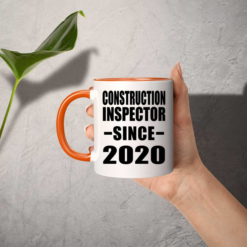 Construction Inspector Since 2020 - 11oz Accent Mug Orange