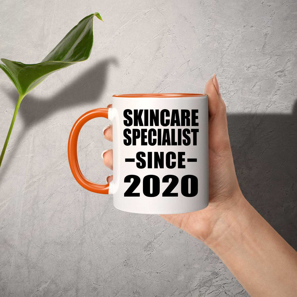 Skincare Specialist Since 2020 - 11oz Accent Mug Orange