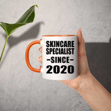 Skincare Specialist Since 2020 - 11oz Accent Mug Orange