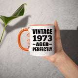 51st Birthday Vintage 1973 Aged Perfectly - 11oz Accent Mug Orange