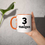 3rd Birthday 3 & Fabulous - 11oz Accent Mug Orange