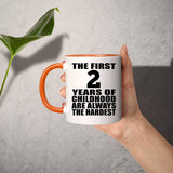 2nd Birthday First 2 Years of Childhood Are The Hardest - 11oz Accent Mug Orange