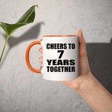 7th Anniversary Cheers To 7 Years Together - 11oz Accent Mug Orange