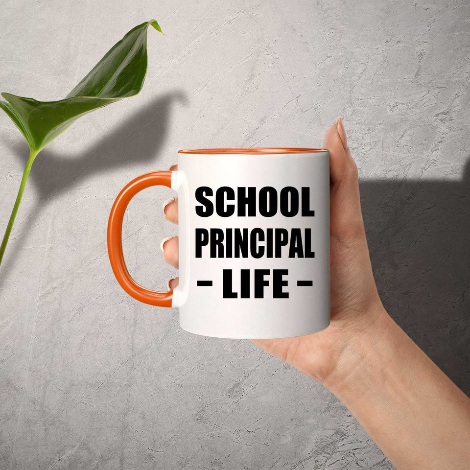 School Principal Life - 11oz Accent Mug Orange