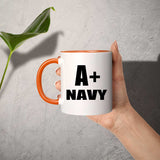 A+ Navy - 11oz Accent Mug Orange