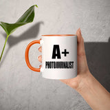 A+ Photojournalist - 11oz Accent Mug Orange
