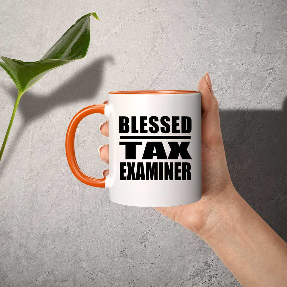 Blessed Tax Examiner - 11oz Accent Mug Orange