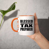 Blessed Tax Preparer - 11oz Accent Mug Orange
