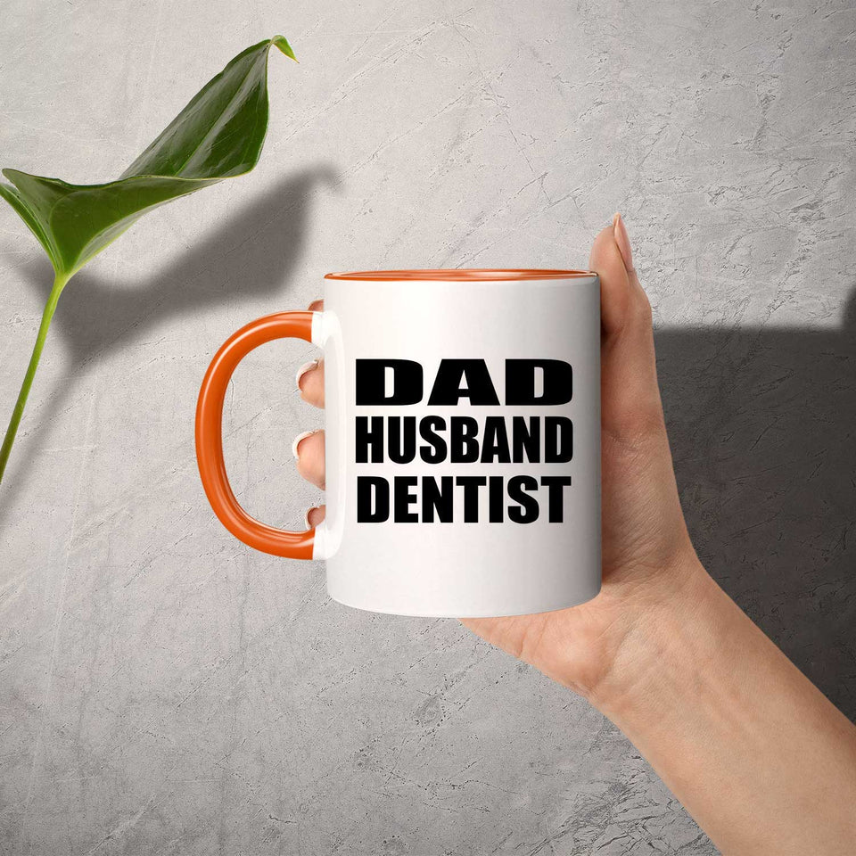 Dad Husband Dentist - 11oz Accent Mug Orange