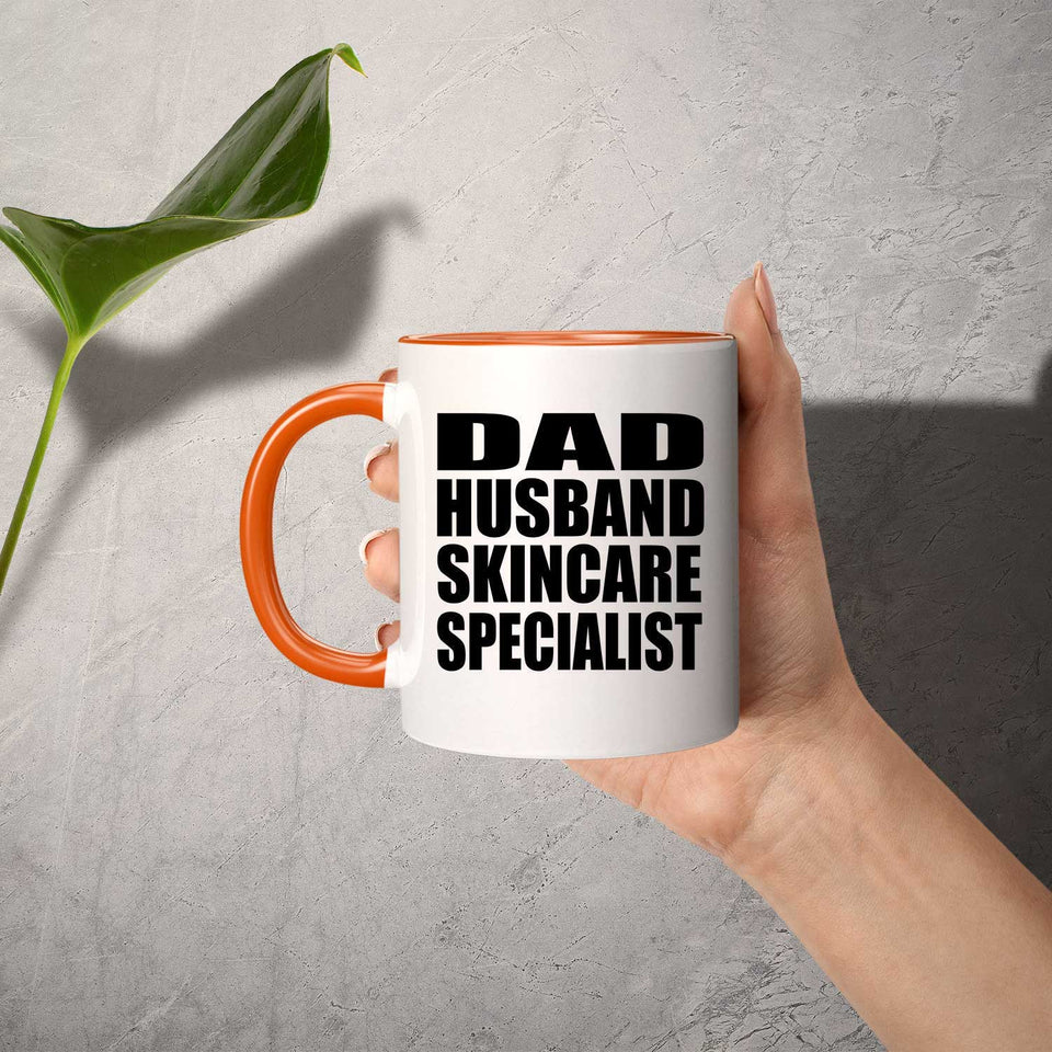 Dad Husband Skincare Specialist - 11oz Accent Mug Orange