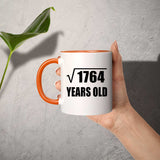 42nd Birthday Square Root of 1764 Years Old - 11oz Accent Mug Orange