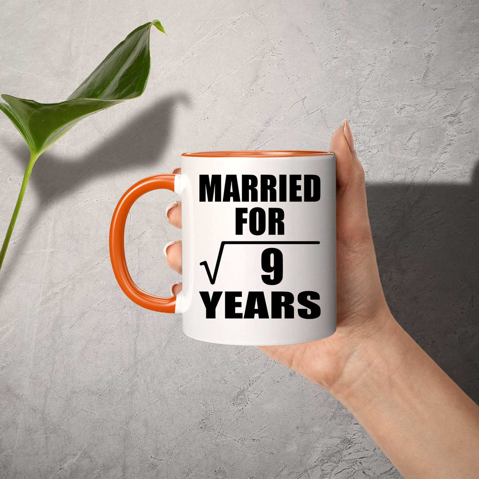 3rd Anniversary Married For Square Root of 9 Years - 11oz Accent Mug Orange