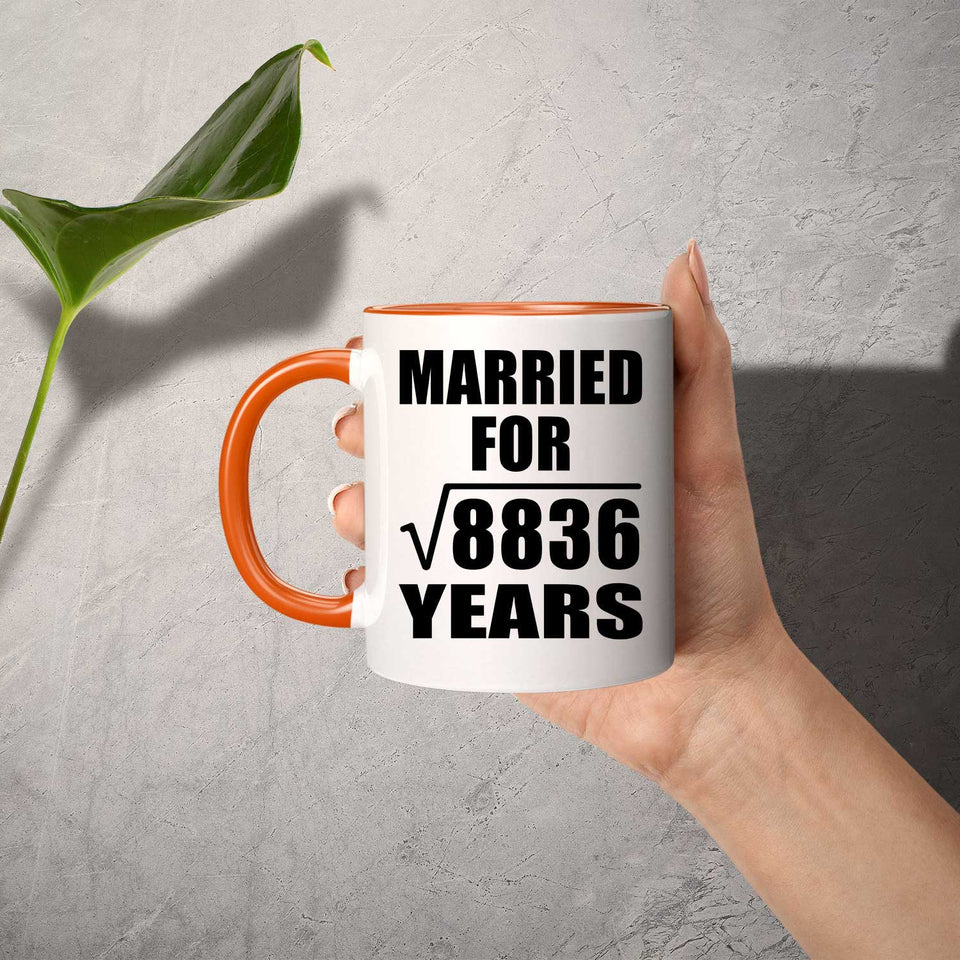 94th Anniversary Married For Square Root of 8836 Years - 11oz Accent Mug Orange